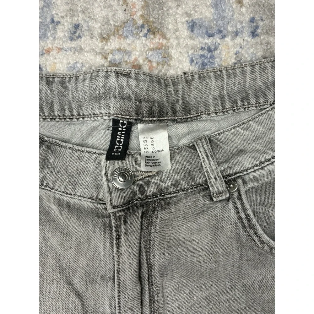 Gray Wide Leg Jeans Womens Size 10 High Waisted Baggy Denim Pants Y2K-Skater - Picture 2 of 7